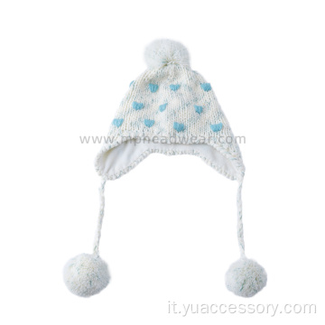 Cappello Pom Pom con paraorecchie in acrilico 100% invernale all&#39;aperto